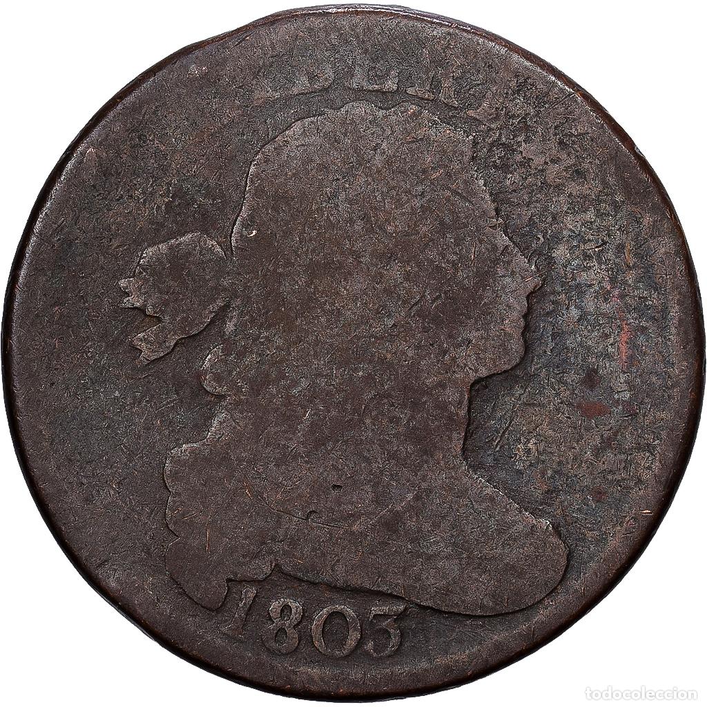 Monedas antiguas de Am&eacute;rica: [#1551890] Estados Unidos, Cent, Draped Bust Cent, 1803, U.S. Mint, Cobre, BC, KM:22