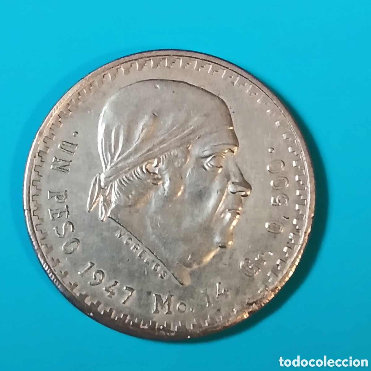 Alte M&uuml;nzen aus Amerika: MEXICO 1 PESO PLATA 1947 MORELOS