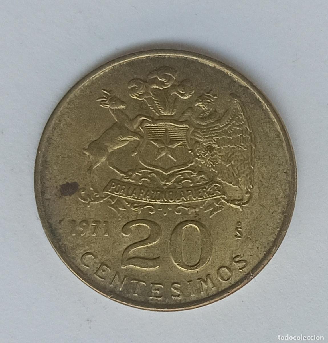 Monedas antiguas de Am&eacute;rica: MONEDA DE 20 CENTESIMOS ( REPUBLICA DE CHILE ) 1971