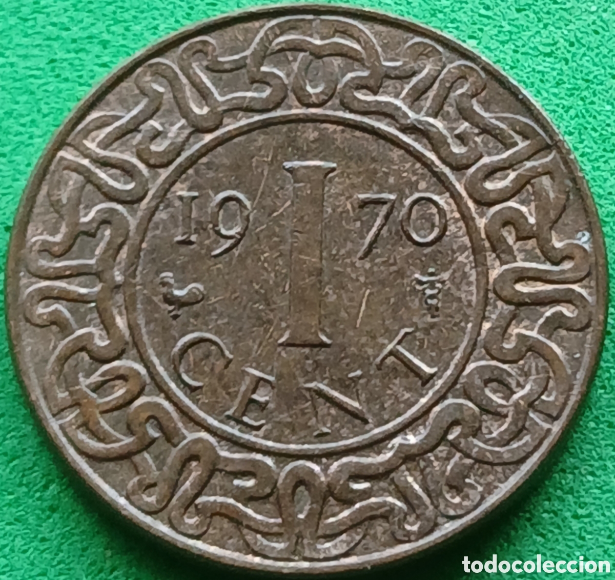 Monedas antiguas de Am&eacute;rica: Surinam 1 cent 1970 km#11