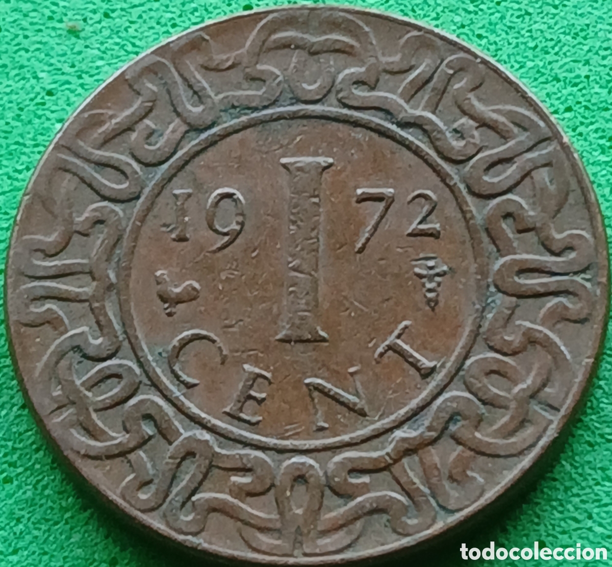 Monedas antiguas de Am&eacute;rica: Surinam 1 cent 1972 km#11