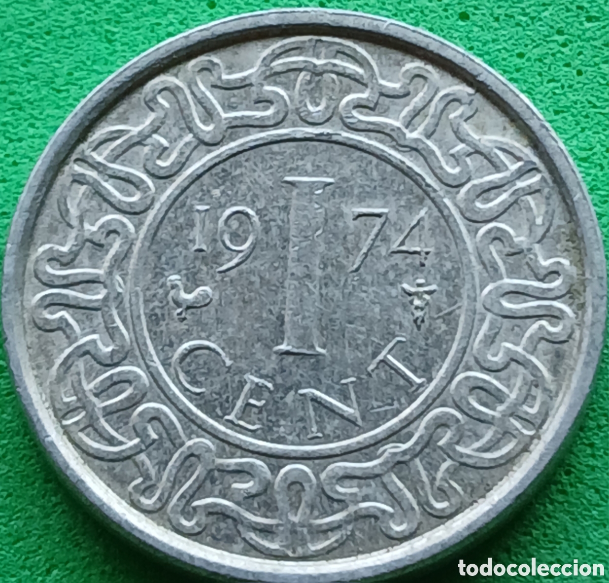 Monedas antiguas de Am&eacute;rica: Surinam 1 cent 1974 km#11a poco com&uacute;n