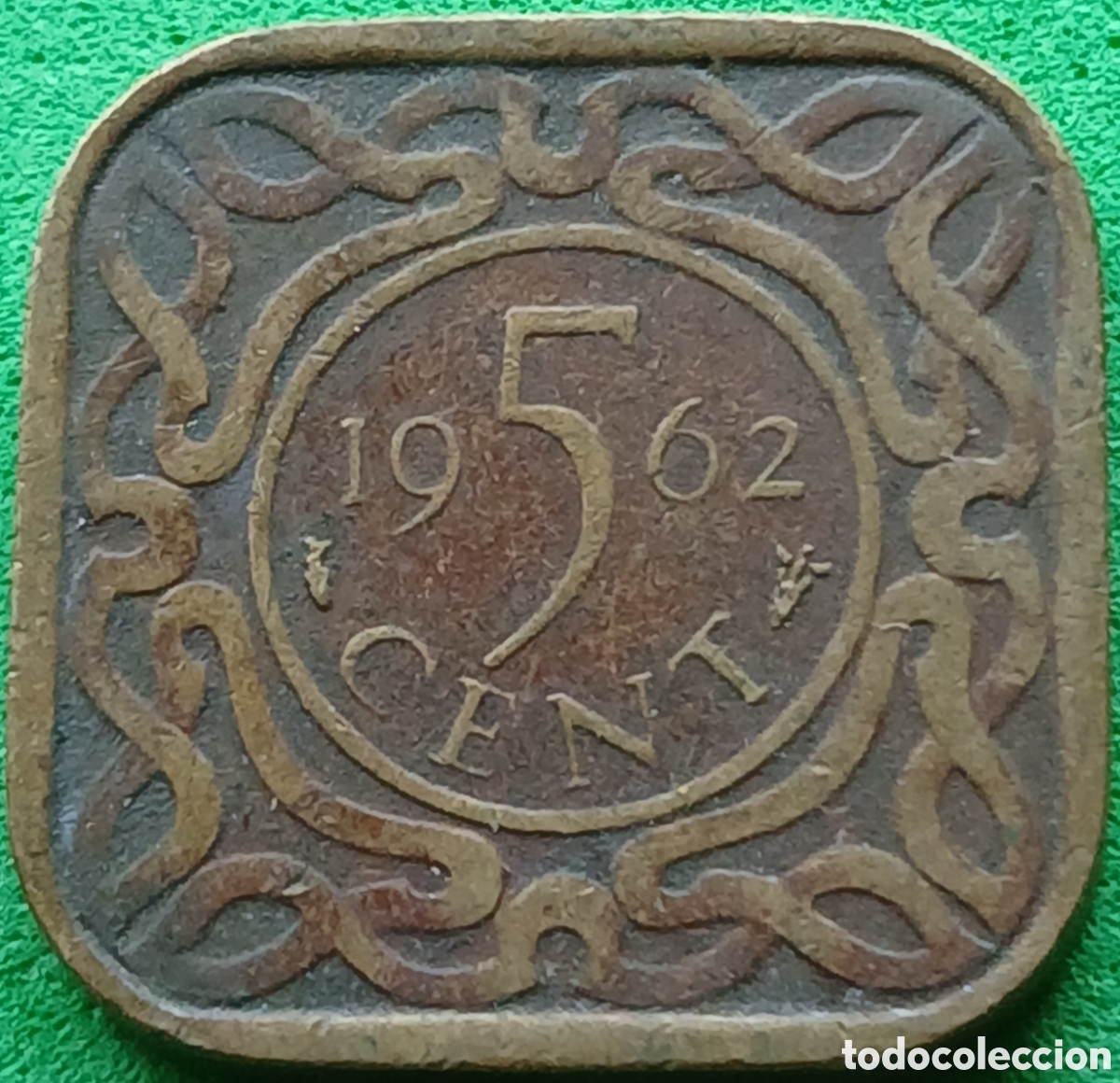 Monedas antiguas de Am&eacute;rica: Surinam 5 cent 1962 km#12 sin marca