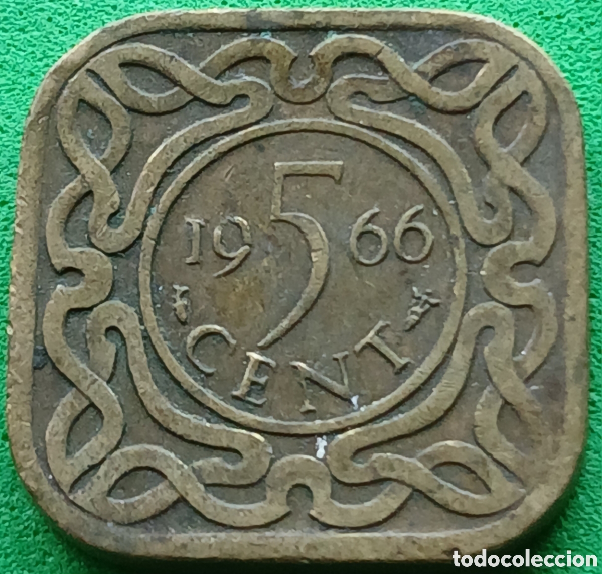 Monedas antiguas de Am&eacute;rica: Surinam 5 cent 1966 km#12 ceca &rdquo; pescado&rdquo;