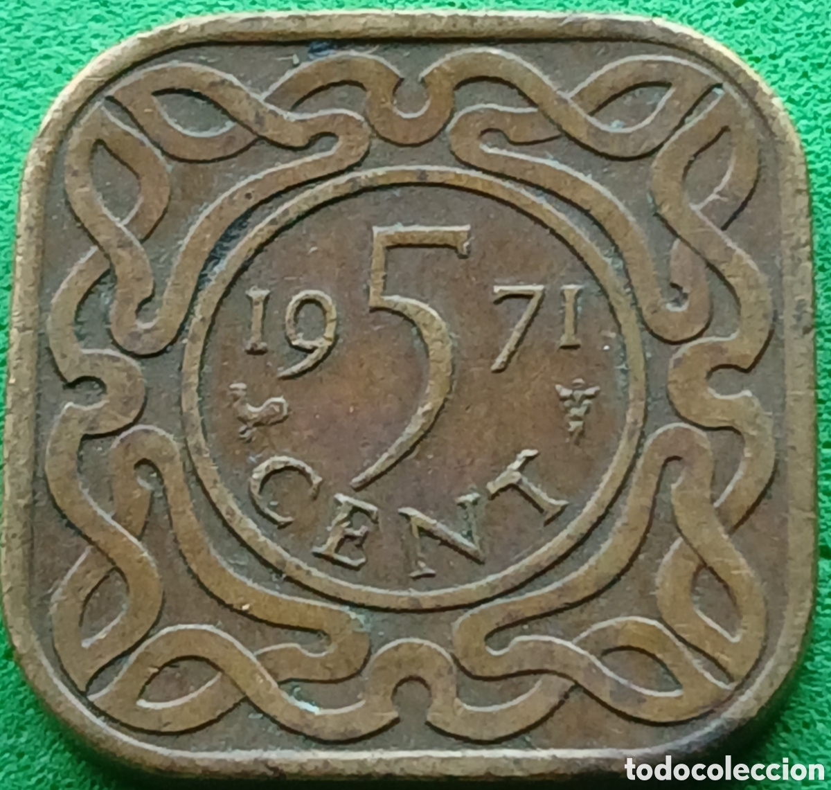 Monedas antiguas de Am&eacute;rica: Surinam 5 cent 1971 km#12 poco com&uacute;n