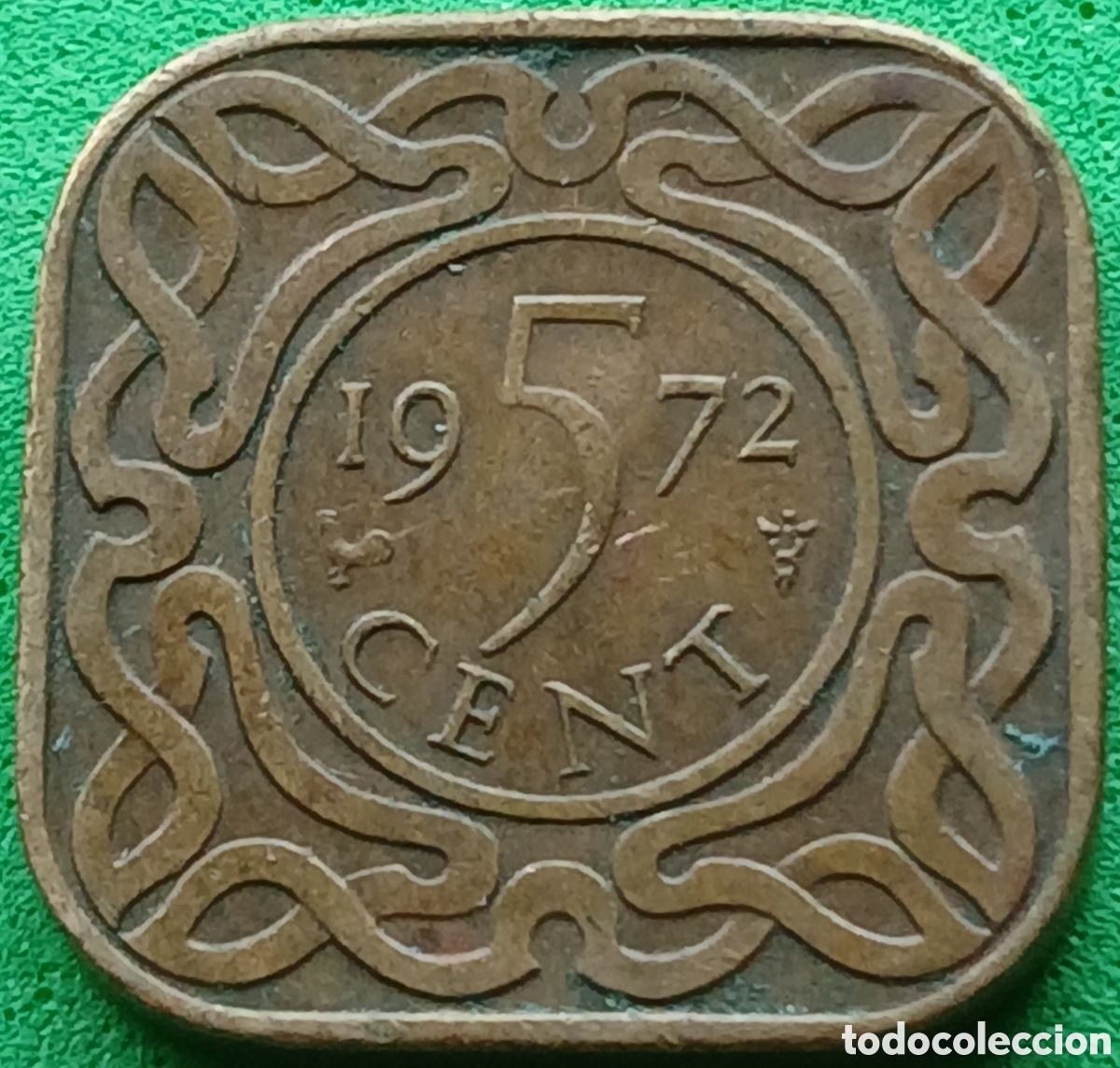 Monedas antiguas de Am&eacute;rica: Surinam 5 cent 1972 km#12