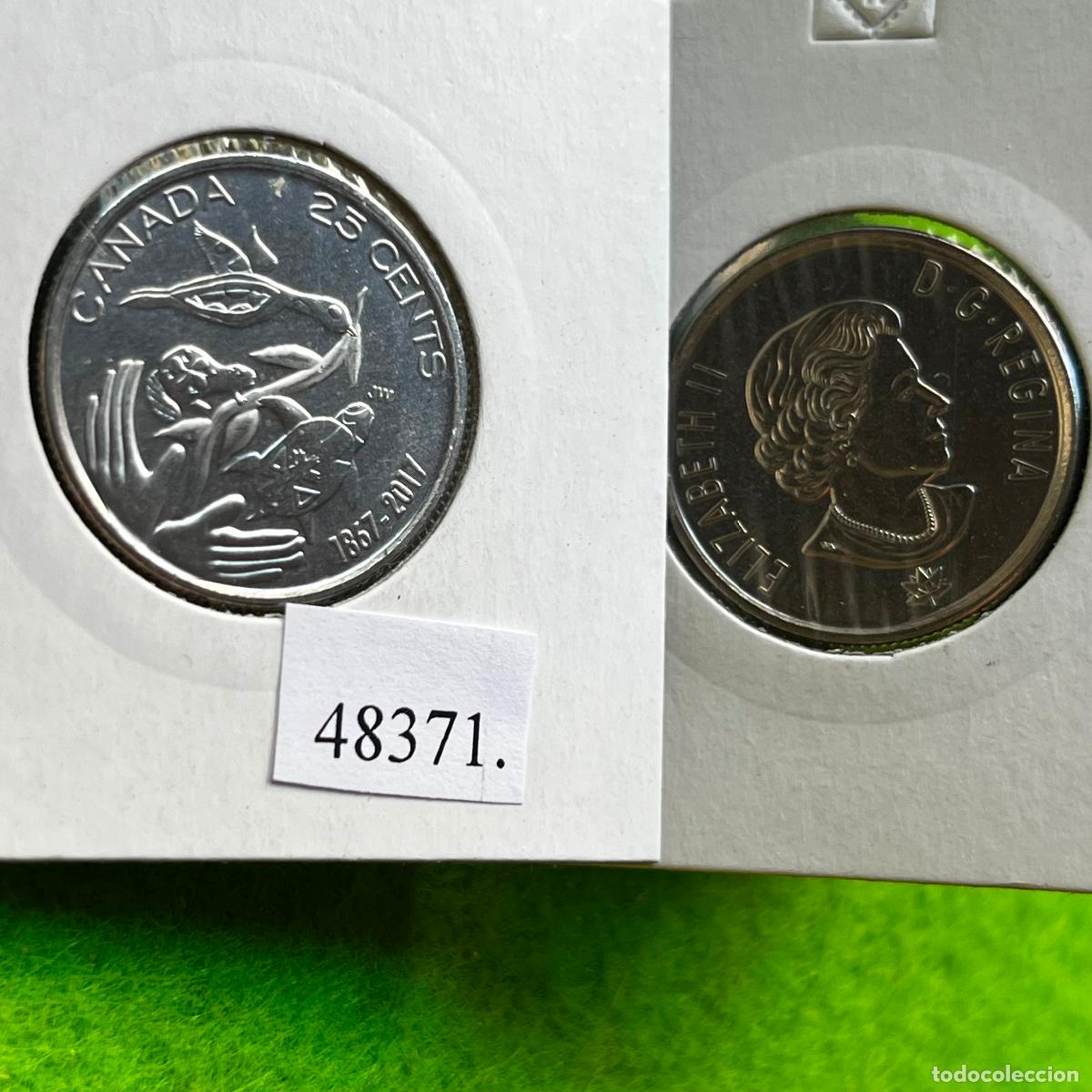 Monedas antiguas de Am&eacute;rica: Canada 25 c&eacute;ntimos 2017, esperanza por un futuro verde, una moneda, 48371