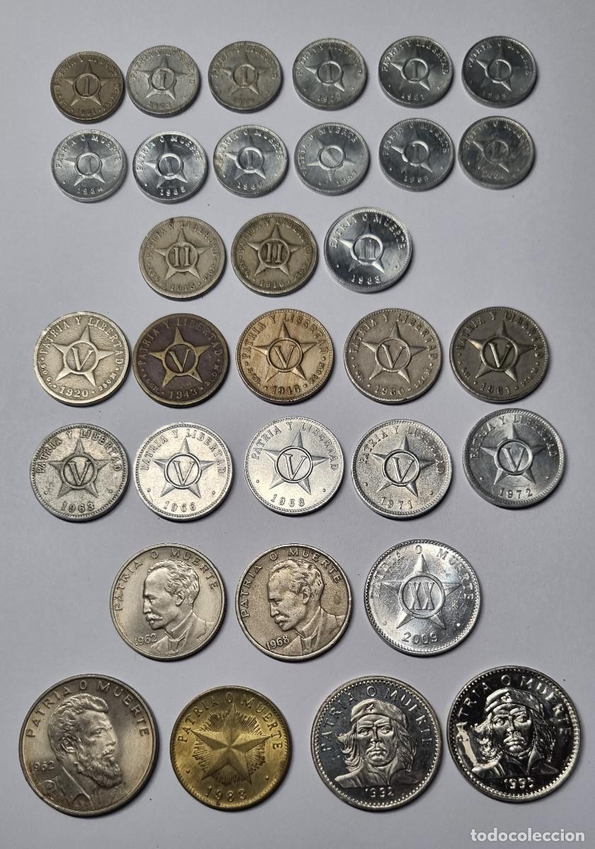 Monedas antiguas de Am&eacute;rica: COLECCION DE 32 MONEDAS DIERENTES DE CUBA 1, 2, 5, 20 Y 40 CENTAVOS, 1 Y 3 PESOS. (EBC-SC)