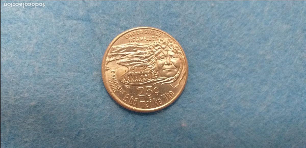Monedas antiguas de Am&eacute;rica: Moneda Estados Unidos. 25 cents 2022. P. Quarter dollar. Edith Kanaka&rsquo;ole. AMERICAN WOMEN QUARTERS