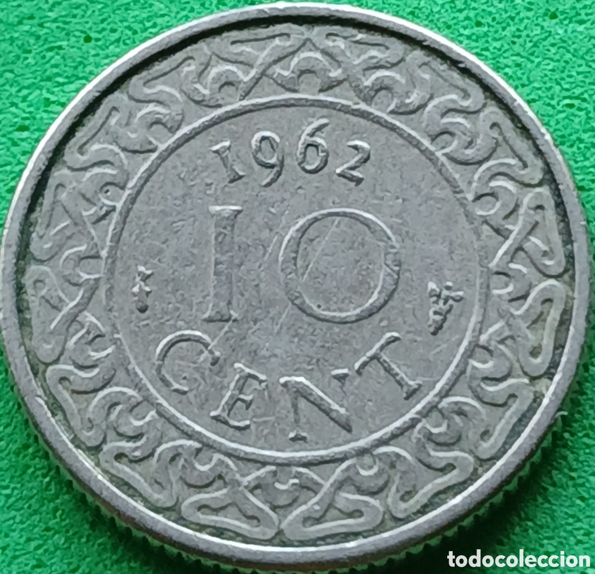 Monedas antiguas de Am&eacute;rica: Surinam 10 cent 1962 km#13 sin marca