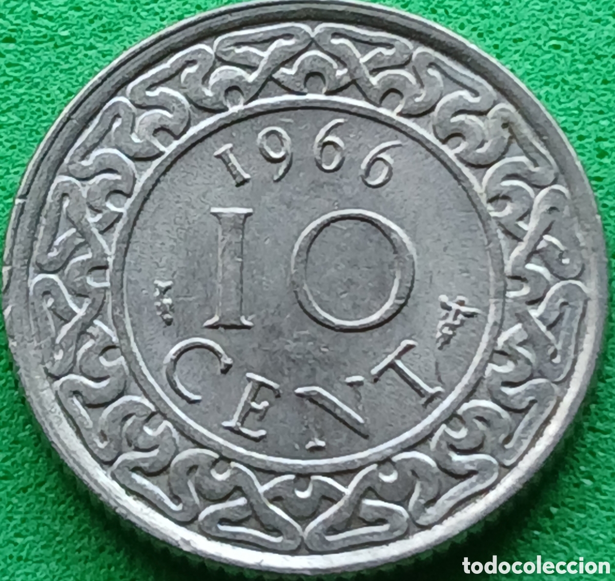 Monedas antiguas de Am&eacute;rica: Surinam 10 cent 1966 km#13