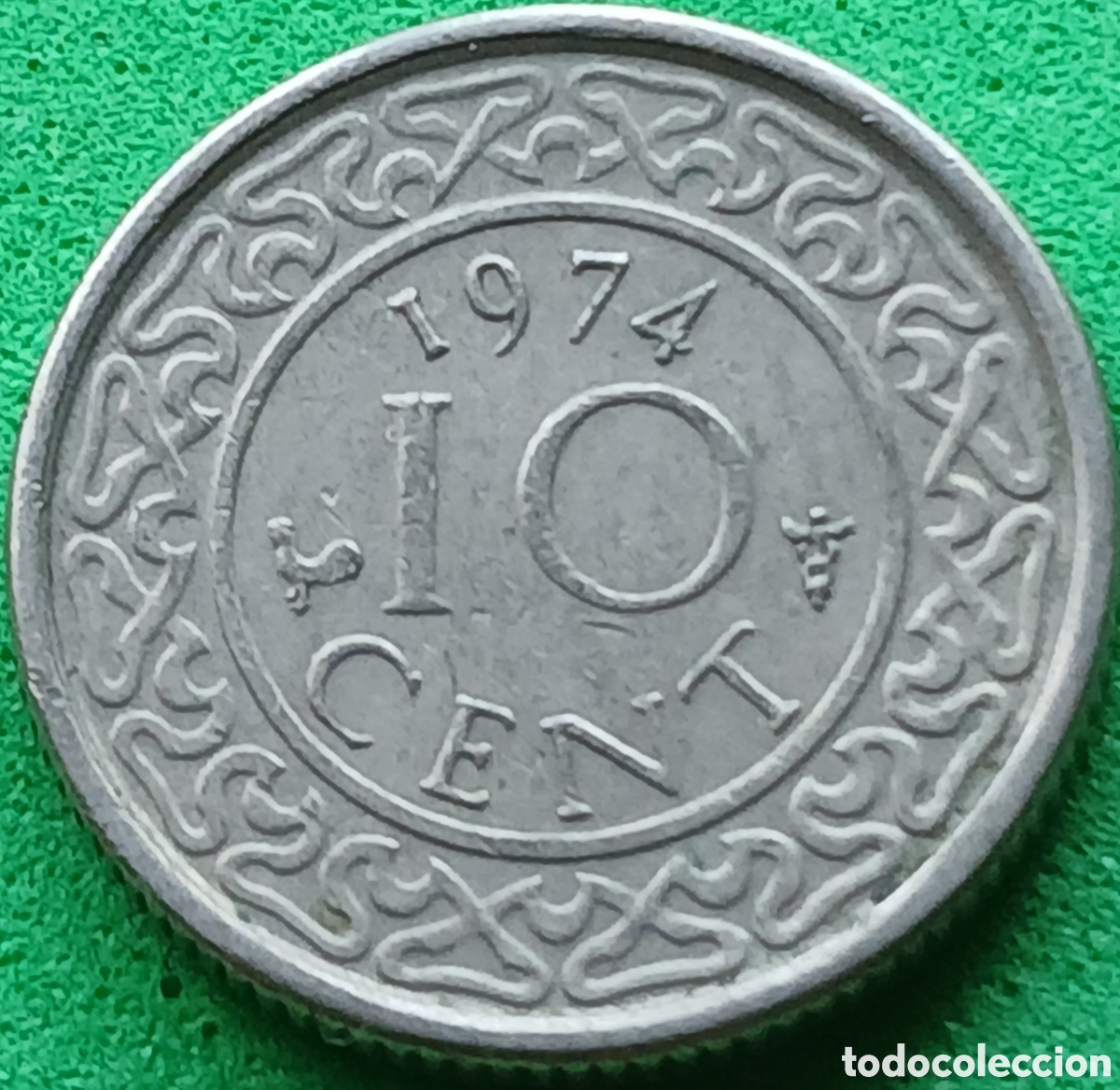 Monedas antiguas de Am&eacute;rica: Surinam 10 cent 1974 km#13