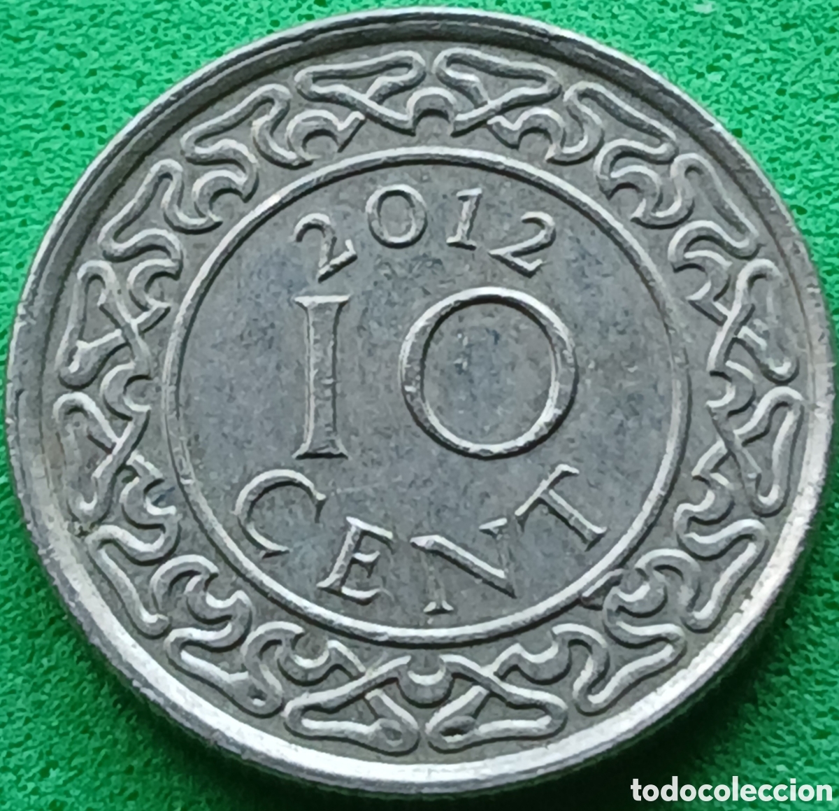 Monedas antiguas de Am&eacute;rica: Surinam 10 cent 2012 km#13a ESCASA! , sin marca