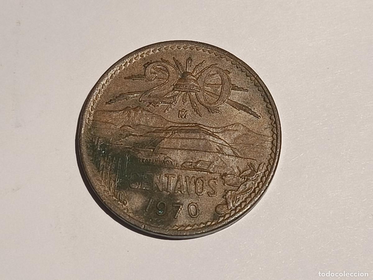 Monedas antiguas de Am&eacute;rica: M&oacute;neda de M&eacute;xico. 20 centavos. 1970 - Foto 2