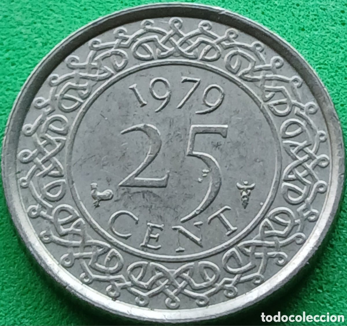 Monedas antiguas de Am&eacute;rica: Surinam 25 cent 1979 km#14