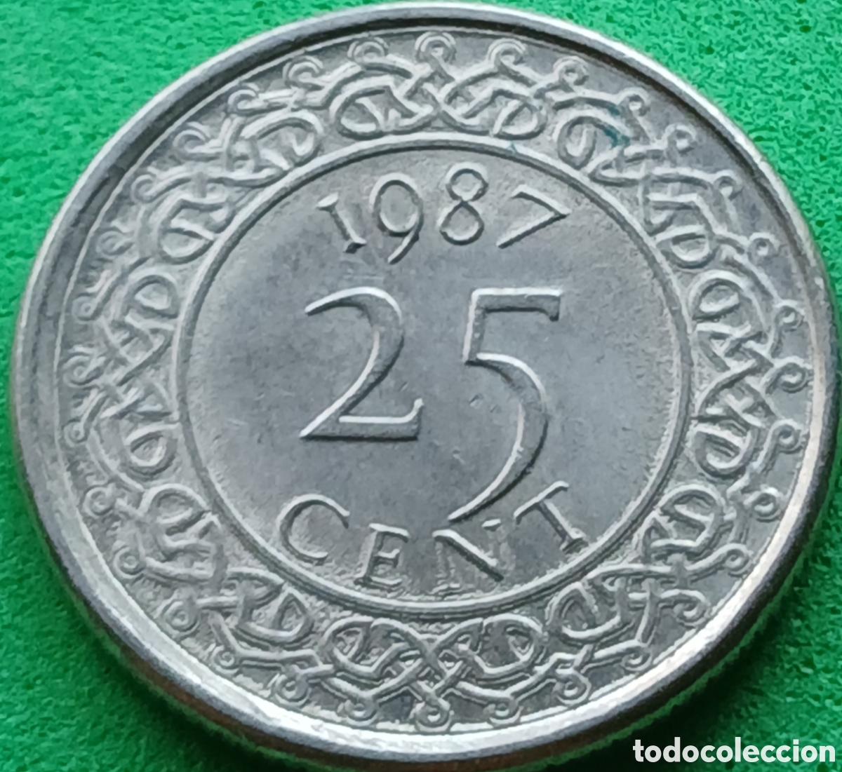 Monedas antiguas de Am&eacute;rica: Surinam 25 cent 1987 km#14a