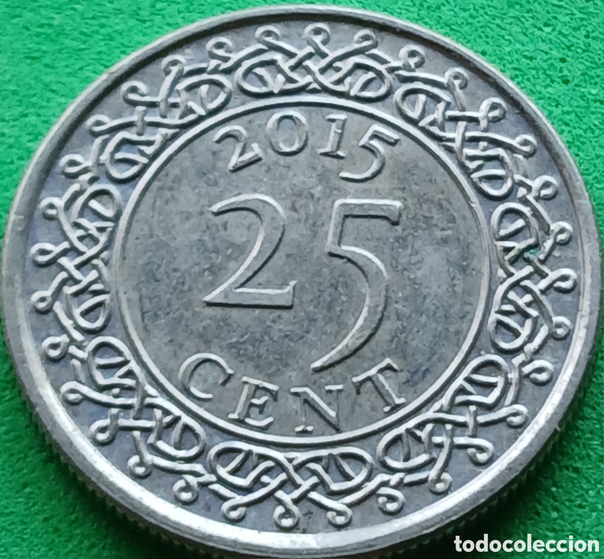 Monedas antiguas de Am&eacute;rica: Surinam 25 cent 2015 km#14a poco com&uacute;n