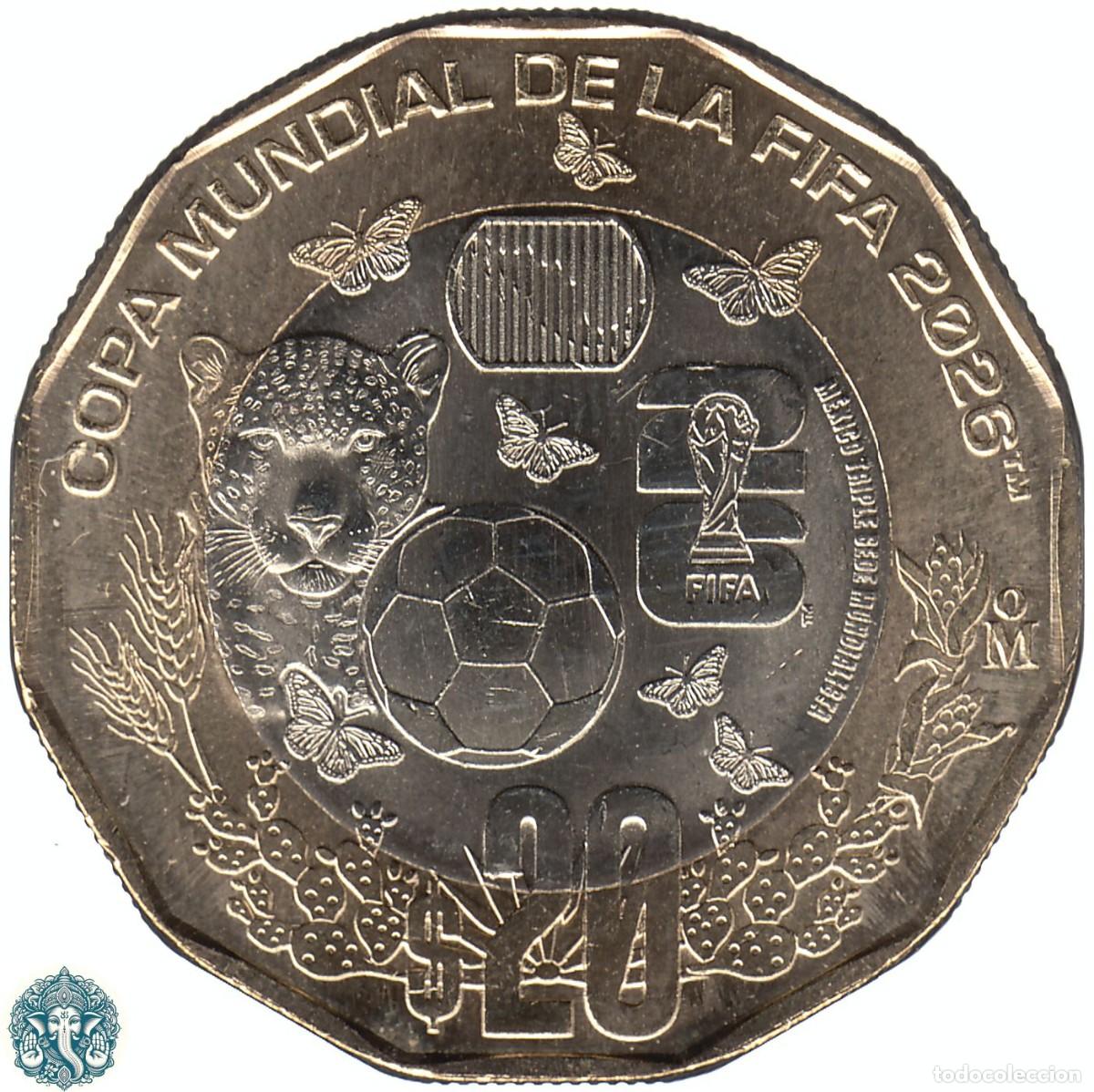 Monedas antiguas de Am&eacute;rica: MEXICO 20 Pesos 2026 FIFA 2026 Jaguar KM#- bimet&aacute;lica