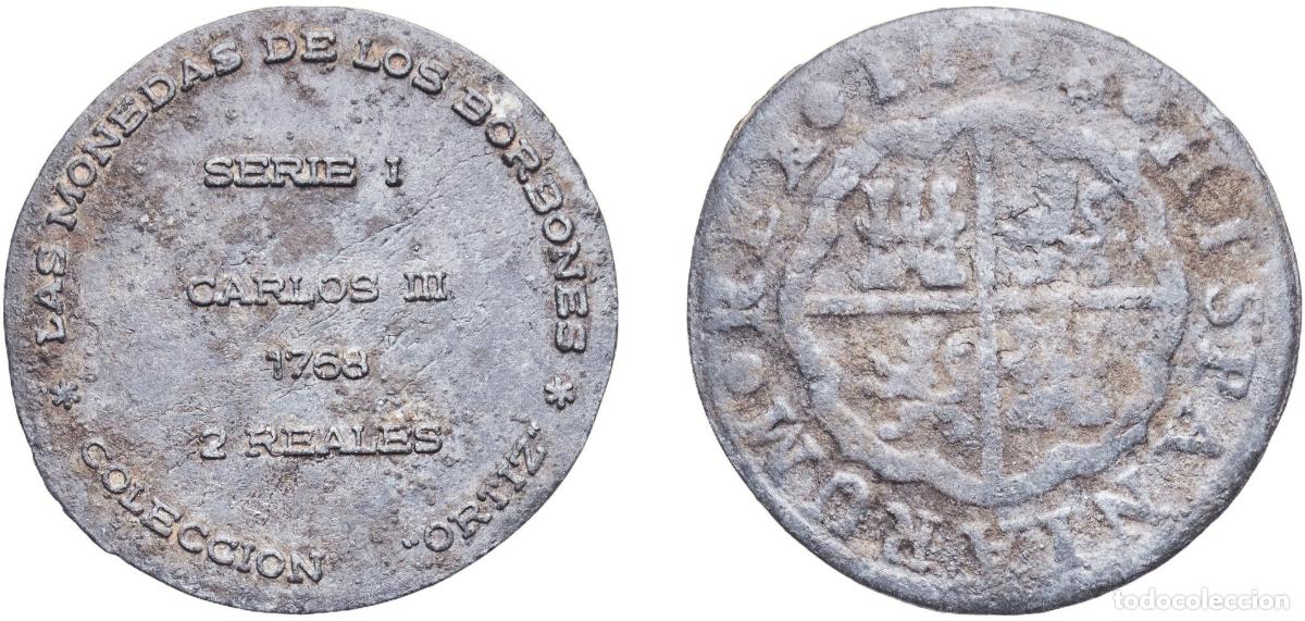 Monedas antiguas de Am&eacute;rica: Chile Republic ND Token - Coleccion Ortiz: 1 Real 1733 White metal 3.9g XF