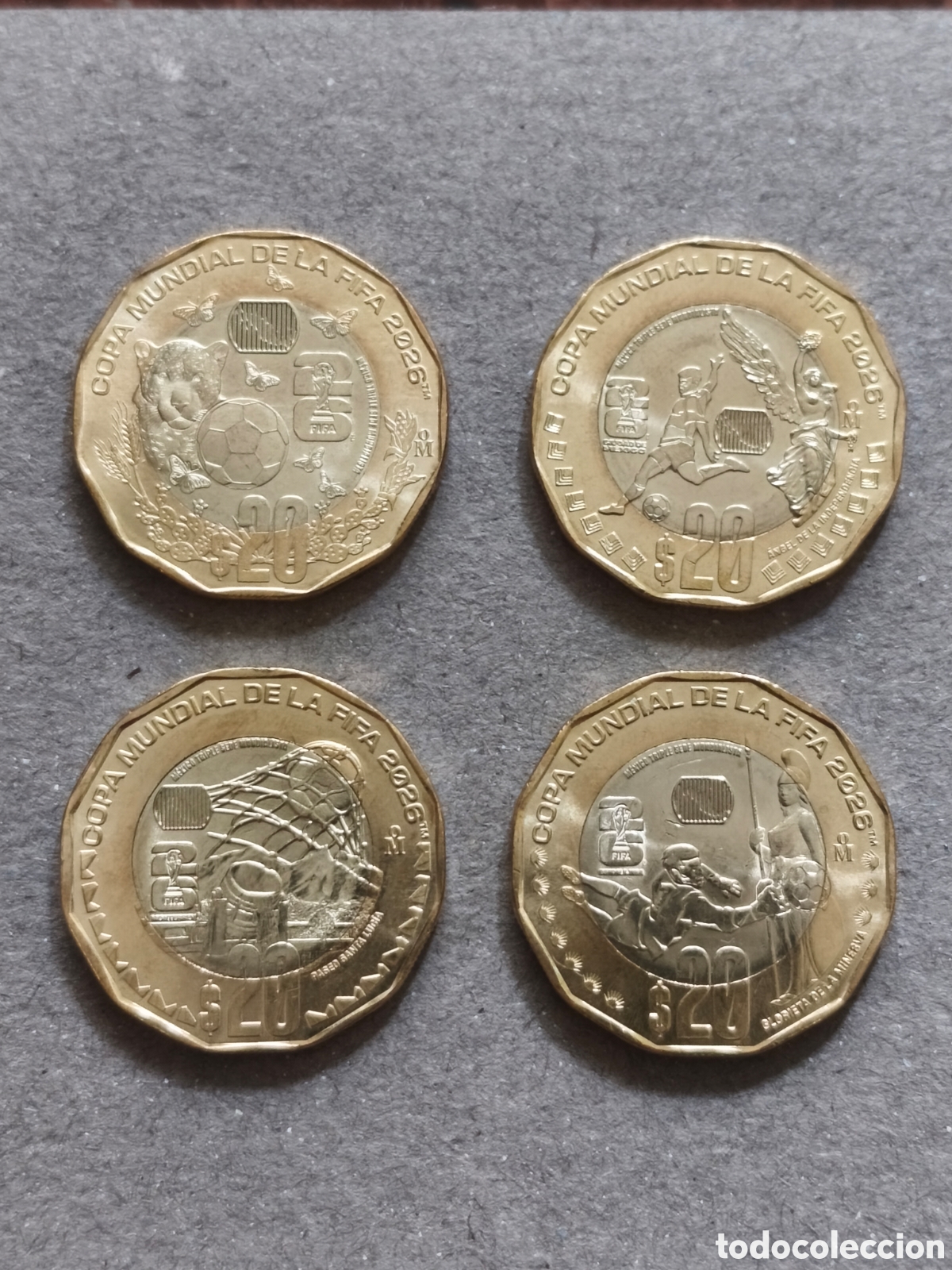 Monedas antiguas de Am&eacute;rica: 20 pesos M&eacute;xico 2026 Copa Mundial FIFA