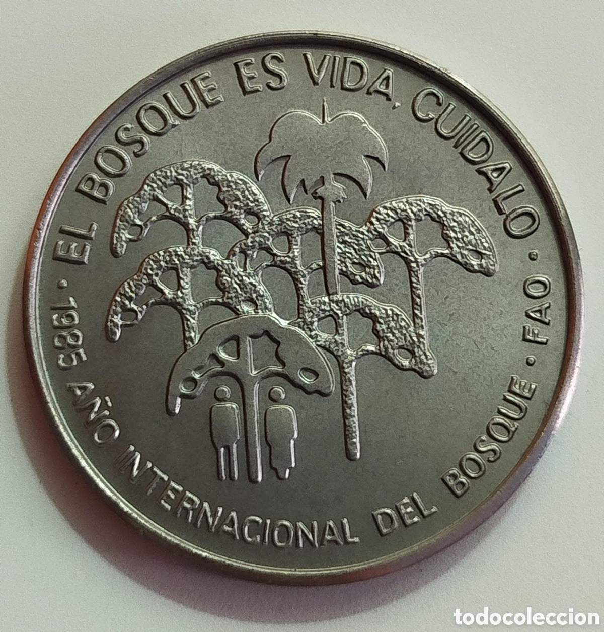 Monedas antiguas de Am&eacute;rica: Moneda 1 Peso Cuba 1985 - &rdquo;El Bosque es Vida&rdquo; FAO