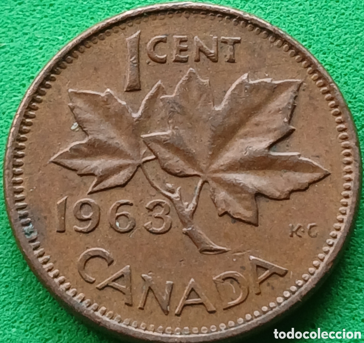 Monedas antiguas de Am&eacute;rica: Canad&aacute; 1 cent 1963 km#49