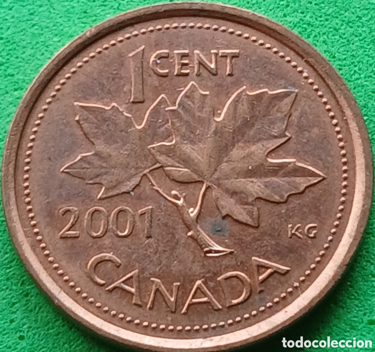 Moedas antigas da Am&eacute;rica: Canad&aacute; 1 cent 2001 km#289 sin marca de ceca