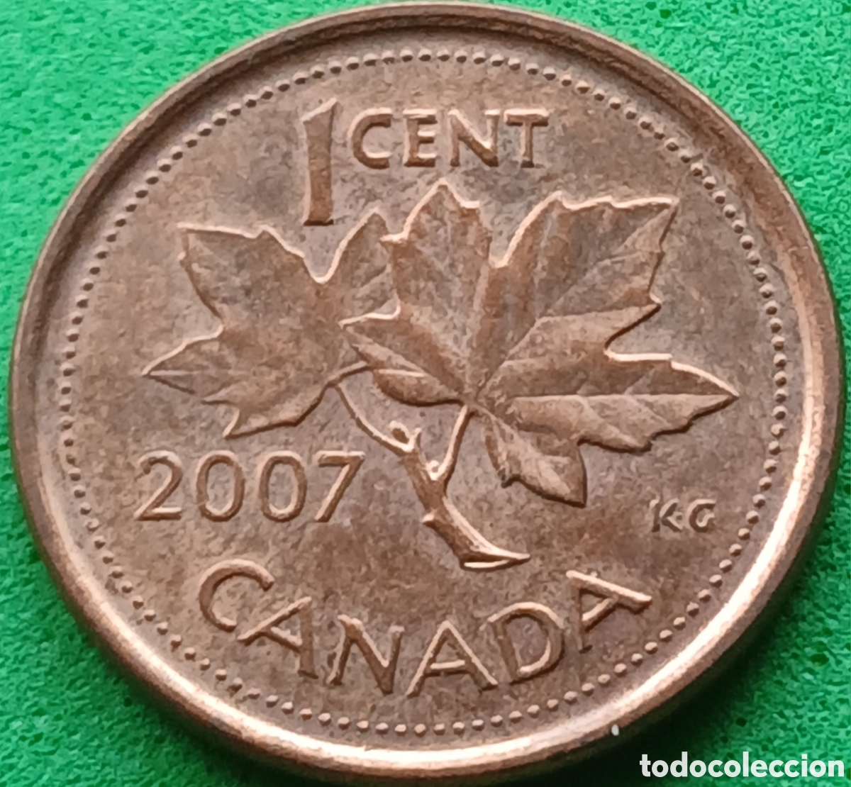 Monedas antiguas de Am&eacute;rica: Canad&aacute; 1 cent 2007 km#490a magn&eacute;tica