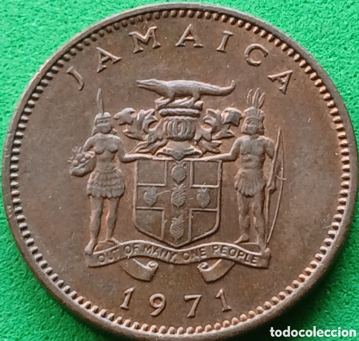 Monedas antiguas de Am&eacute;rica: Jamaica 1 cent 1971 km#52 FAO