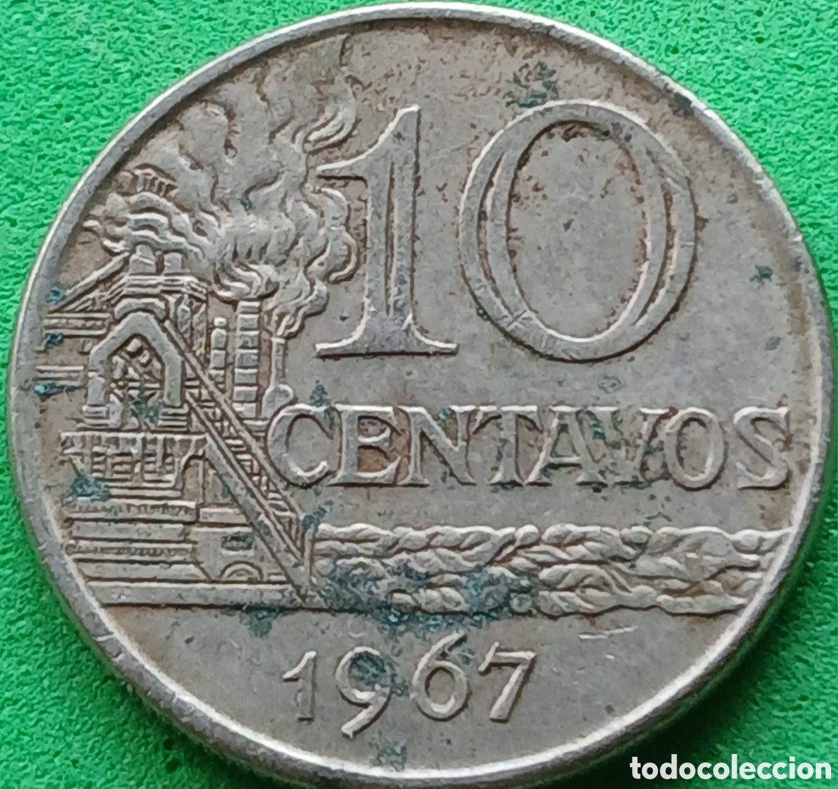 Monedas antiguas de Am&eacute;rica: Brasil 10 centavos 1967 km#578.1