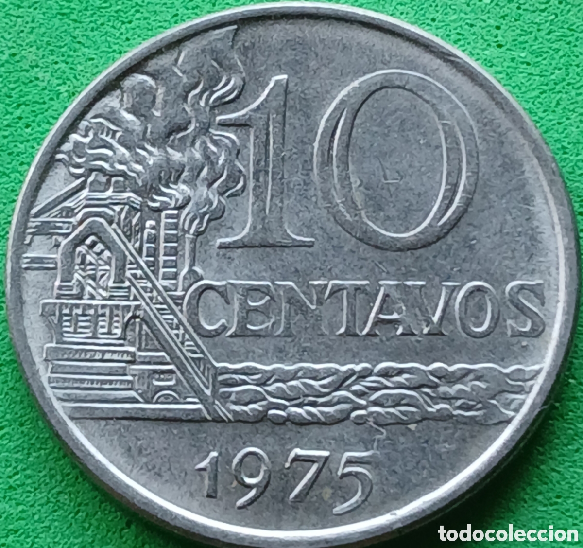 Monedas antiguas de Am&eacute;rica: Brasil 10 centavos 1975 km#578.1a