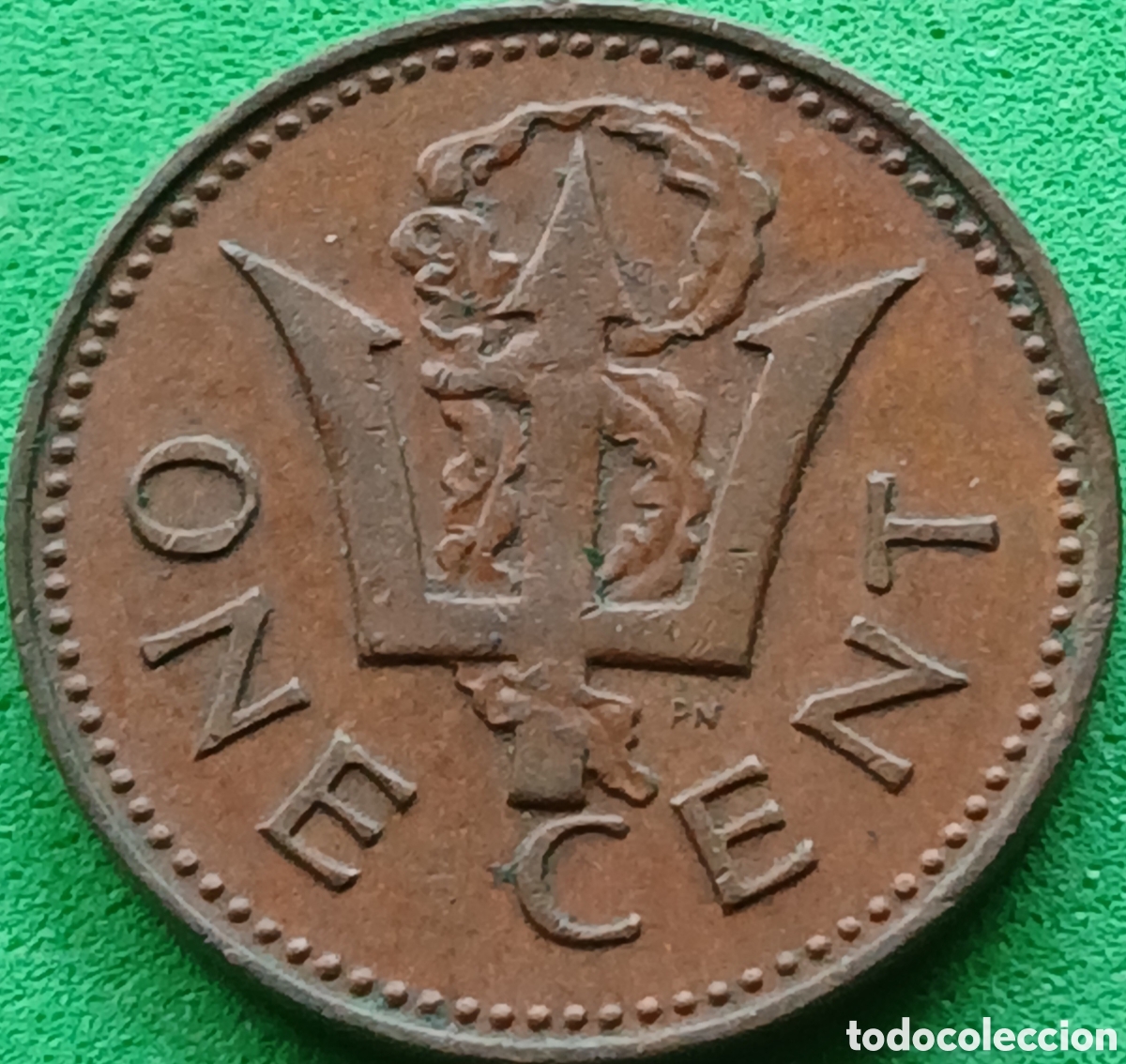 Monedas antiguas de Am&eacute;rica: Barbados one cent 1973 km#10 sin marca de ceca