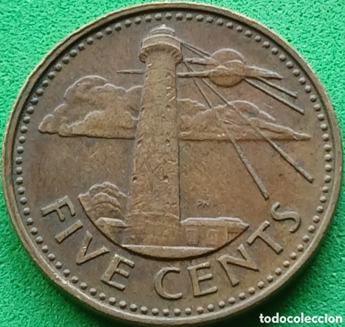 Monedas antiguas de Am&eacute;rica: Barbados five cents 1986 km#11