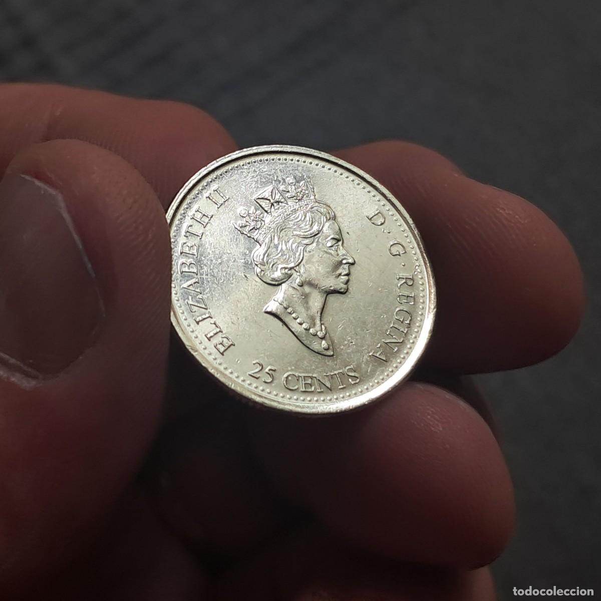 Monedas antiguas de Am&eacute;rica: MONEDA CANAD&Aacute; 25 CENTS 1999 AU - Elizabeth II (Mayo) KM# 346