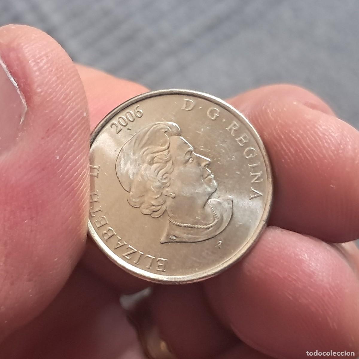 Monedas antiguas de Am&eacute;rica: MONEDA CANAD&Aacute; 25 CENTS 2006 P AU - Elizabeth II (Etiqueta rosa) KM# 635