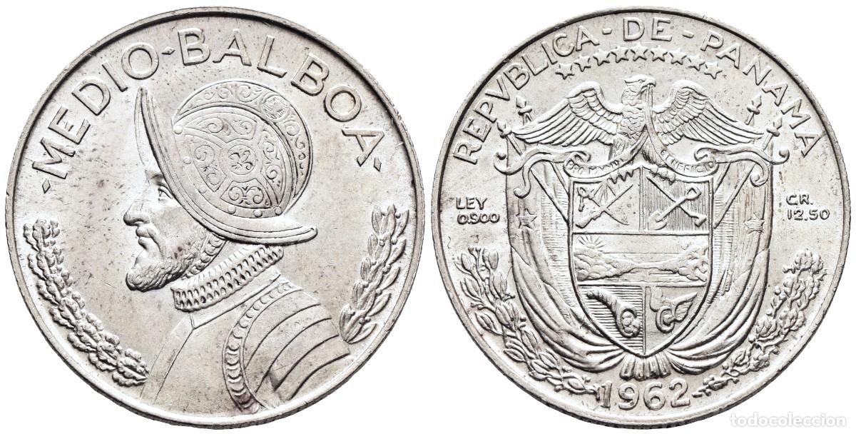 Monedas antiguas de Am&eacute;rica: *** MUY BONITO 1/2 BALBOA DE PANAM&Aacute;. 1962. TOWER HILL, LONDRES. KM#12. PLATA ***