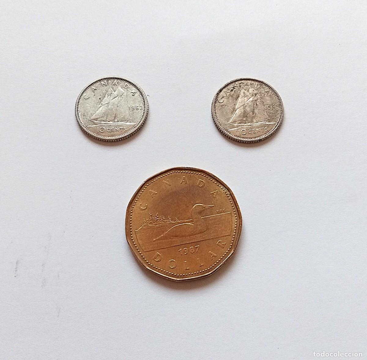 Monedas antiguas de Am&eacute;rica: CANAD&Aacute; - 3 MONEDAS - Entre 1963 y 1987 - VER LISTADO