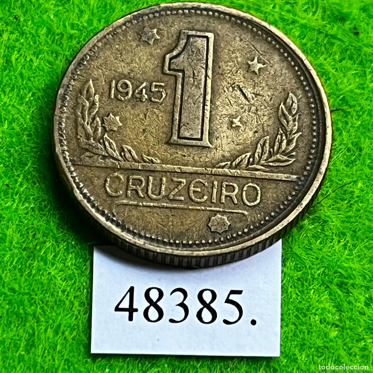 Monedas antiguas de Am&eacute;rica: Brasil 1 cruzeiro 1945