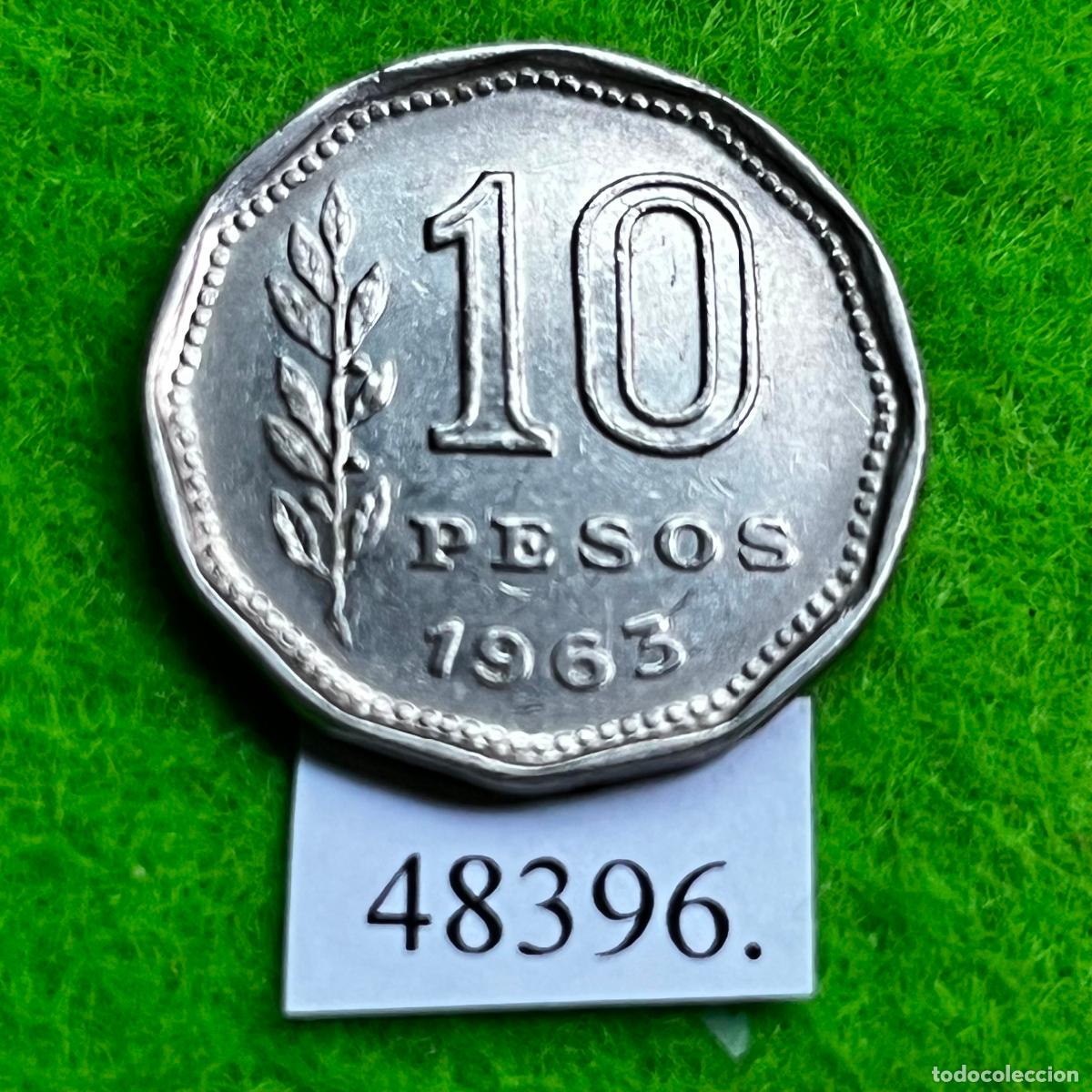 Monedas antiguas de Am&eacute;rica: Argentina 10 pesos 1963
