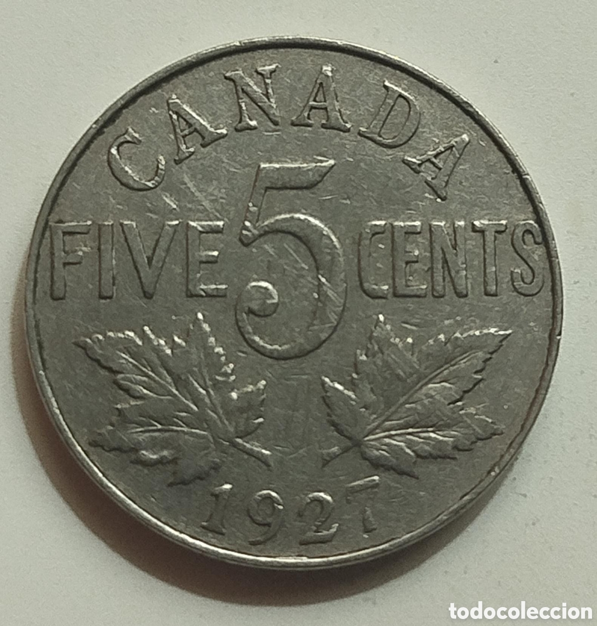 Monedas antiguas de Am&eacute;rica: Moneda 5 Centavos Canad&aacute; 1927 - Rey Jorge V