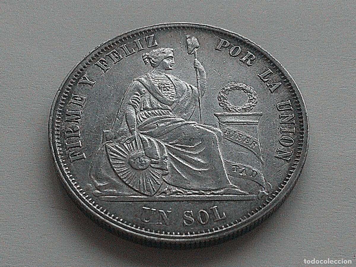 Monedas antiguas de Am&eacute;rica: Per&uacute; 1 sol de plata 1868 YB. 15eb28