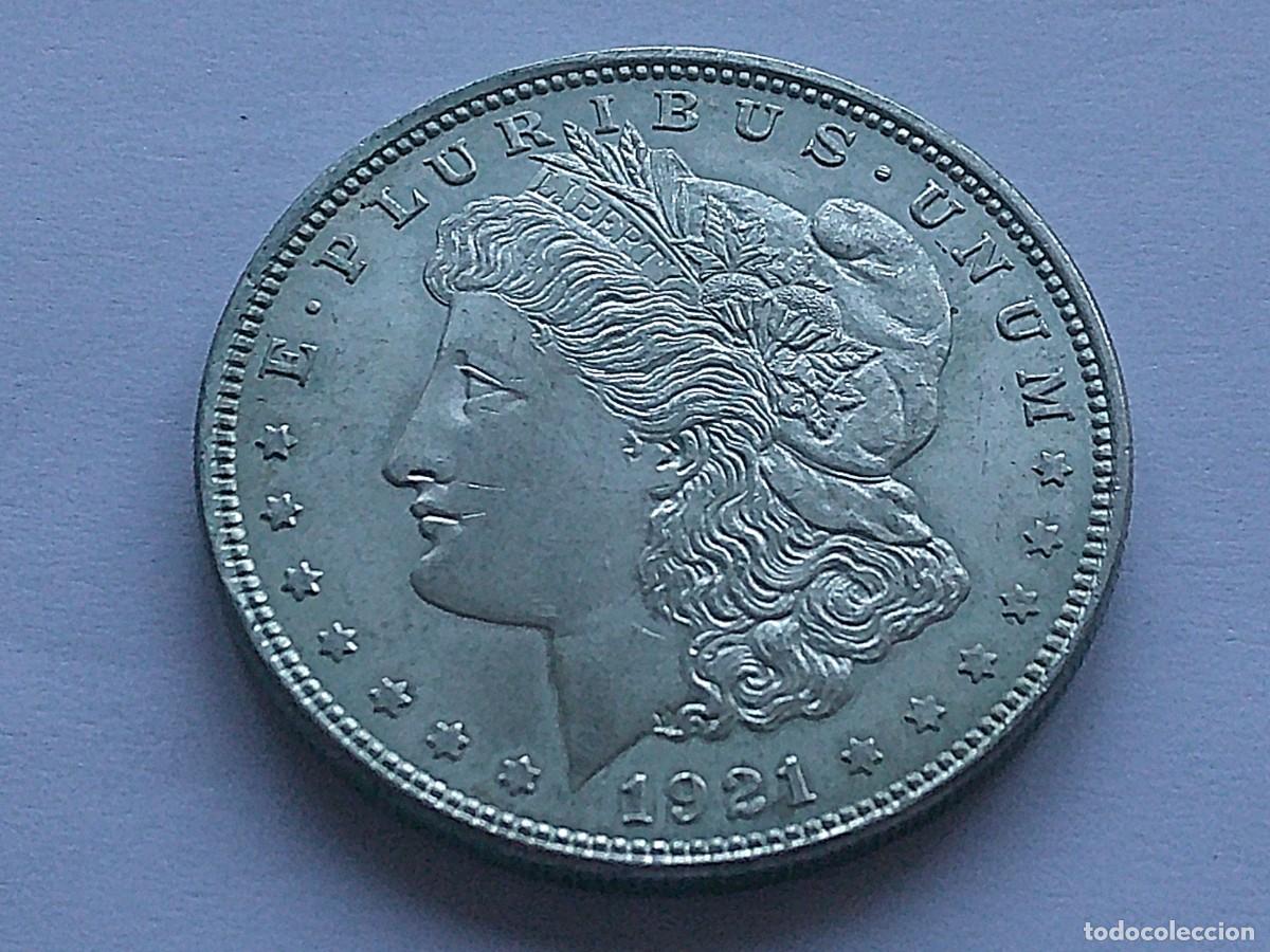 Monedas antiguas de Am&eacute;rica: USA d&oacute;lar Morgan de plata 1921 Filadelfia. 8ec29