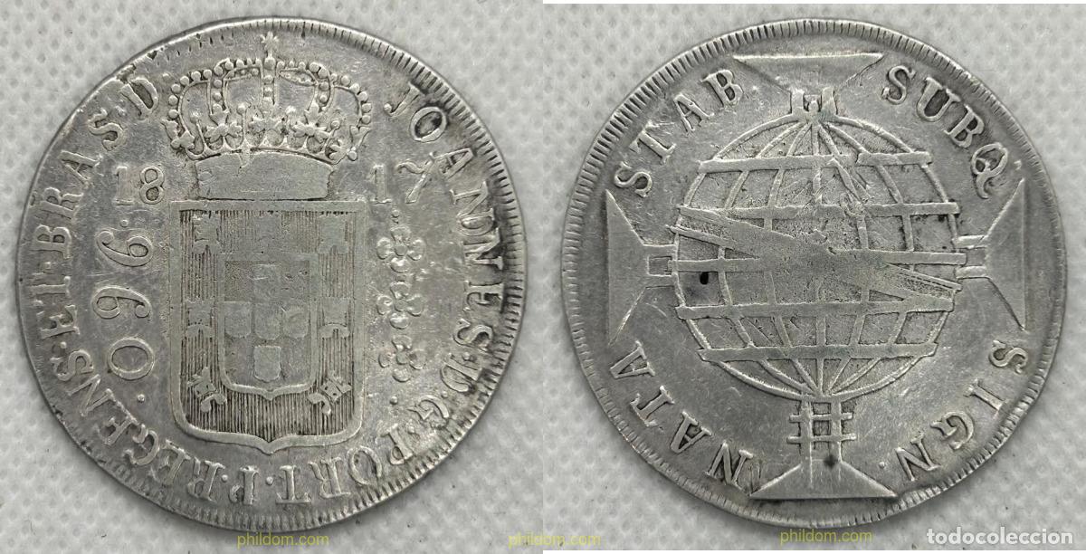 Monedas antiguas de Am&eacute;rica: 5057 BRASIL 1817 BRASIL 960 REIS 1817 PLATA JO&Atilde;O VI MONEDA COLONIAL PORTUGUESA