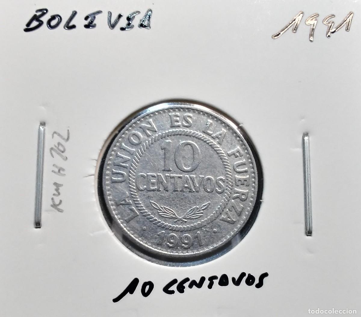 Monedas antiguas de Am&eacute;rica: BOLIVIA 10 CENTAVOS 1991 KM#202 MBC.