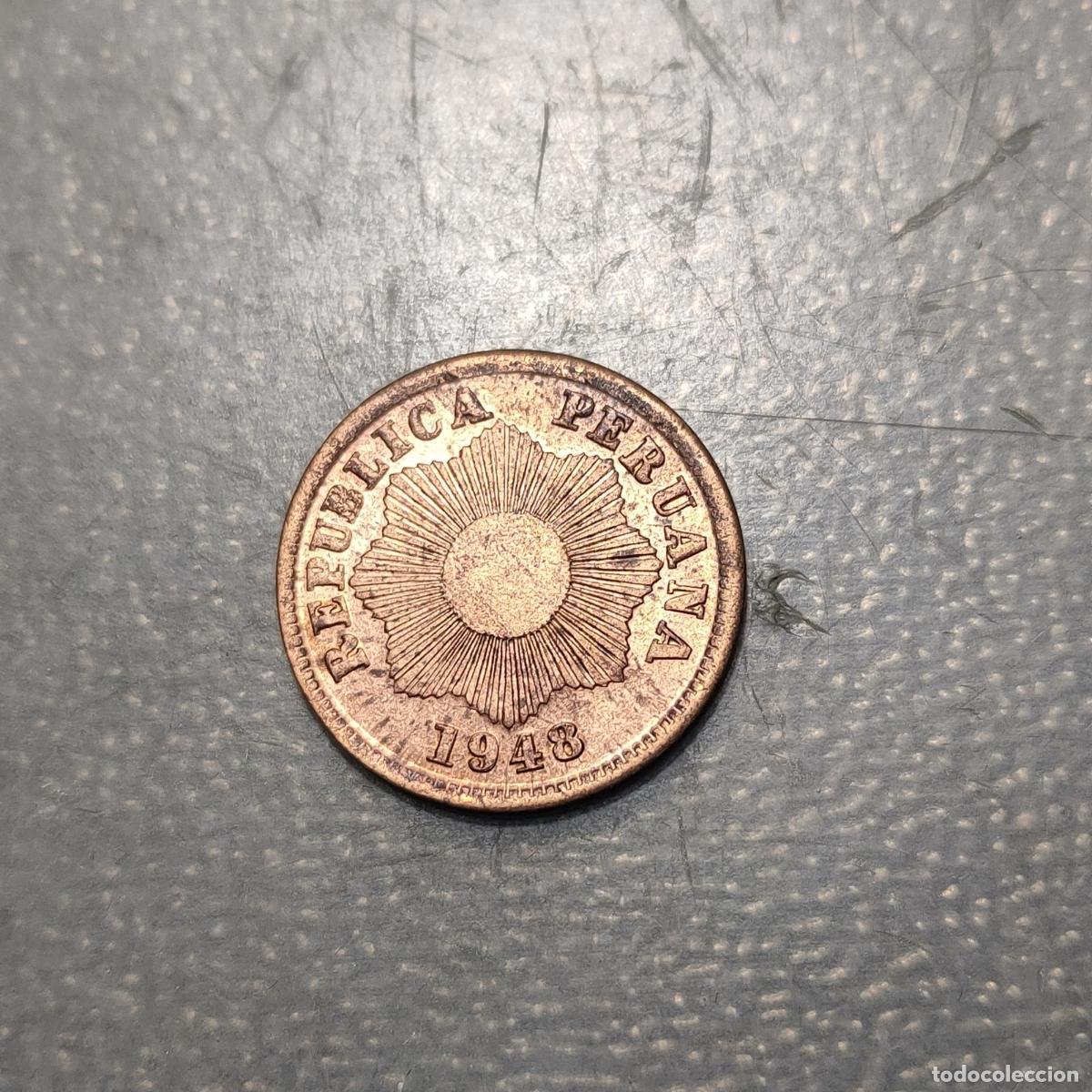 Monedas antiguas de Am&eacute;rica: PERU 1 CENTAVO 1948 SC UNC BRILLO ORIGINAL