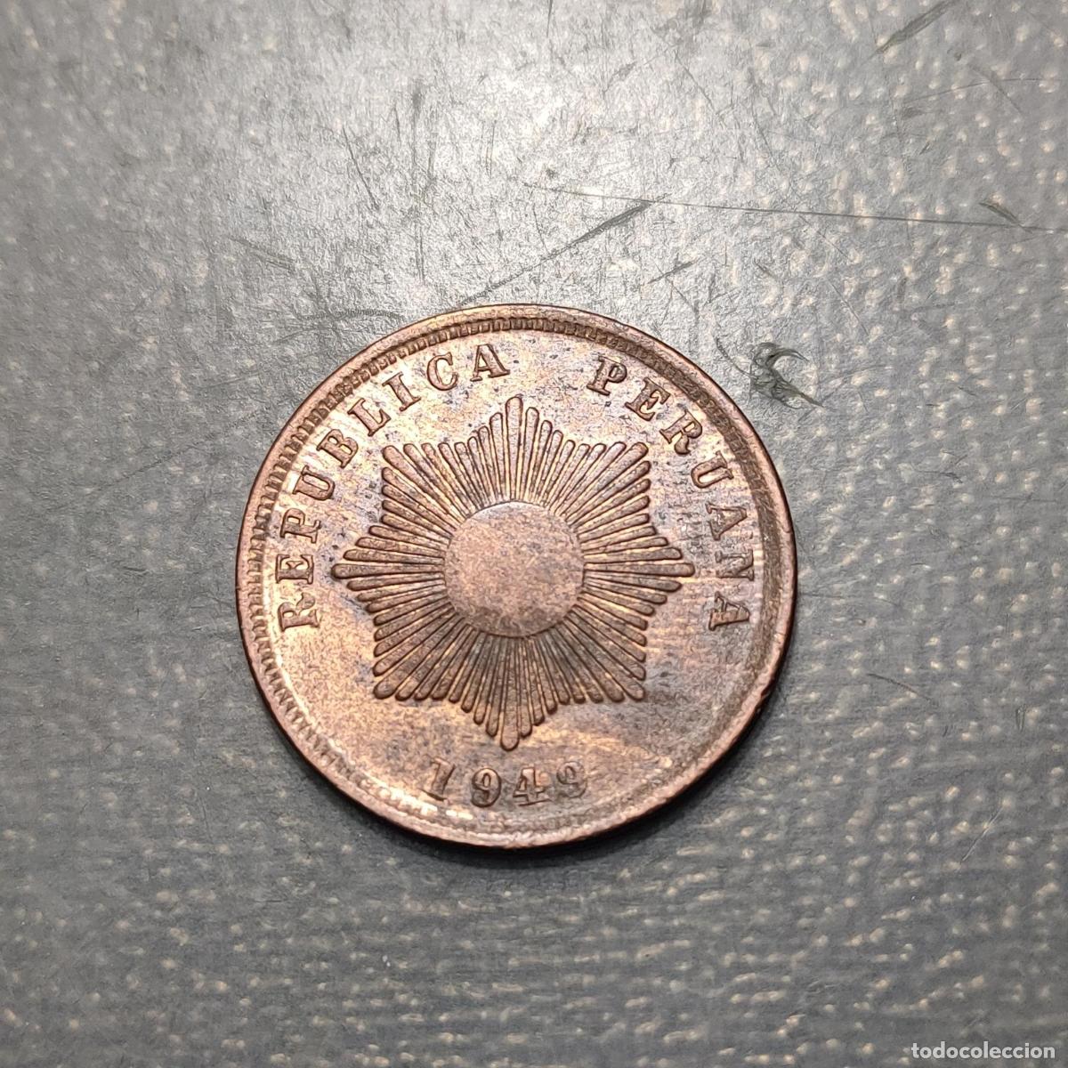 Monedas antiguas de Am&eacute;rica: PERU 2 CENTAVOS 1949 EBC+ BRILLO ORIGINAL