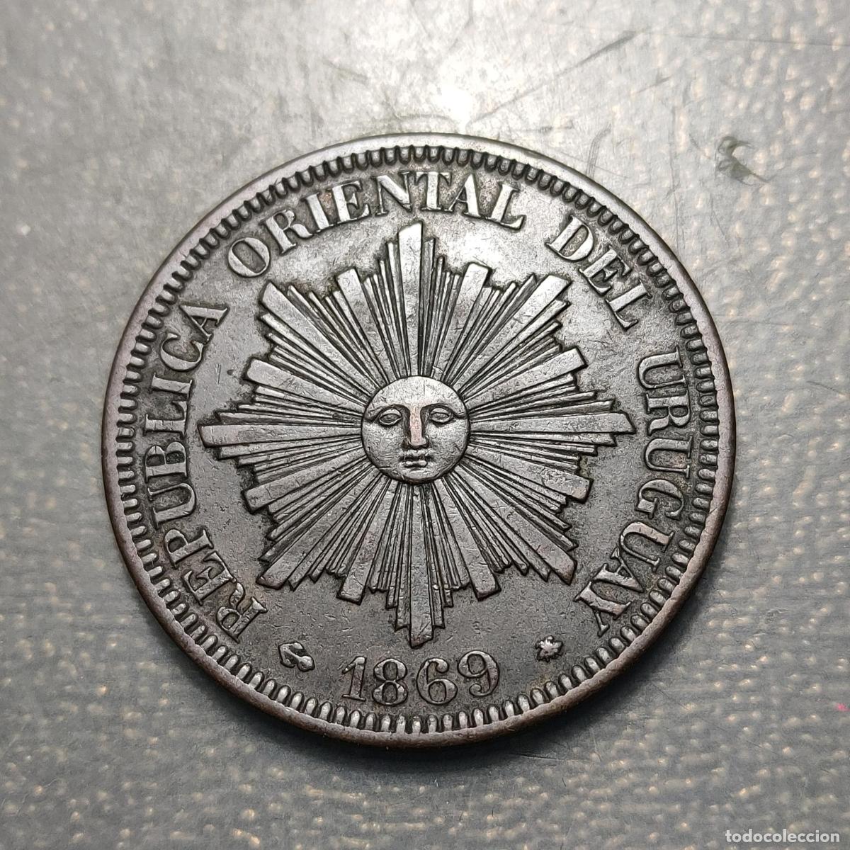 Monedas antiguas de Am&eacute;rica: URUGUAY 4 CENTESIMOS 1869 MBC+