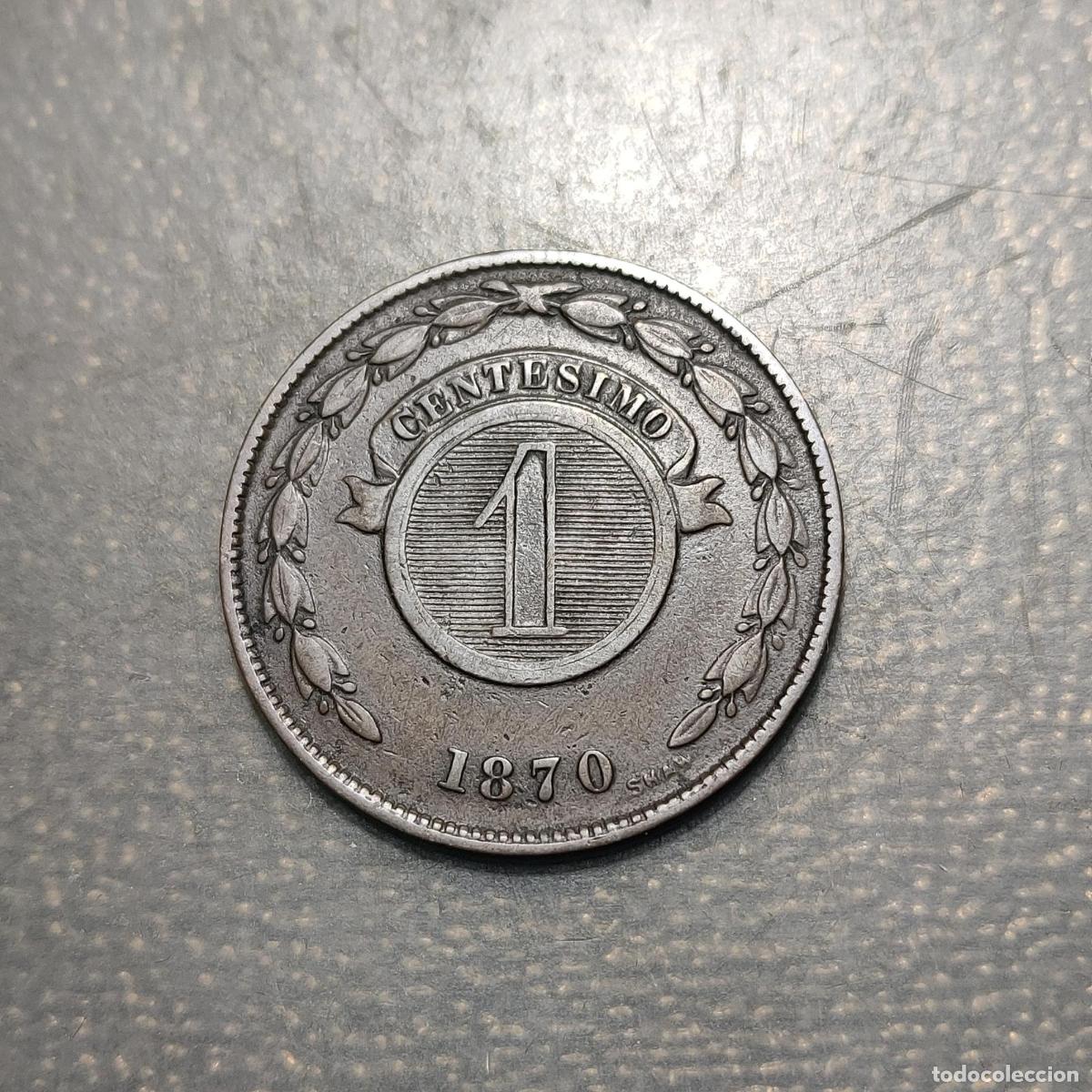 Monedas antiguas de Am&eacute;rica: PARAGUAY 1 CENTESIMO 1870 MBC