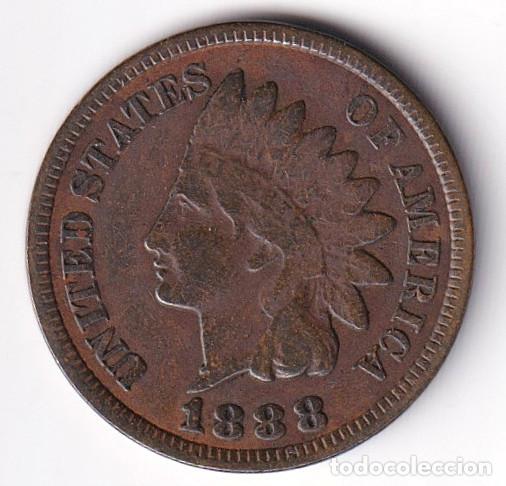 Monedas antiguas de Am&eacute;rica: MONEDA ESTADOS UNIDOS - 1 CENT 1888 - CABEZA DE INDIO - UNITED STATES - COBRE