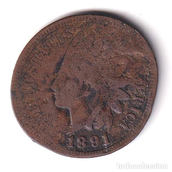 Monedas antiguas de Am&eacute;rica: MONEDA ESTADOS UNIDOS - 1 CENT 1891 - CABEZA DE INDIO - UNITED STATES - COBRE